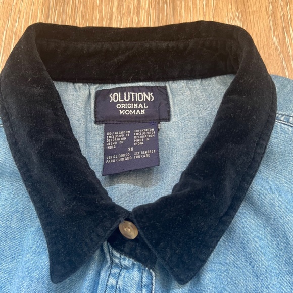 Vintage Solutions Original Teddy Bear Christmas Button Up Denim Shirt - Picture 3 of 7